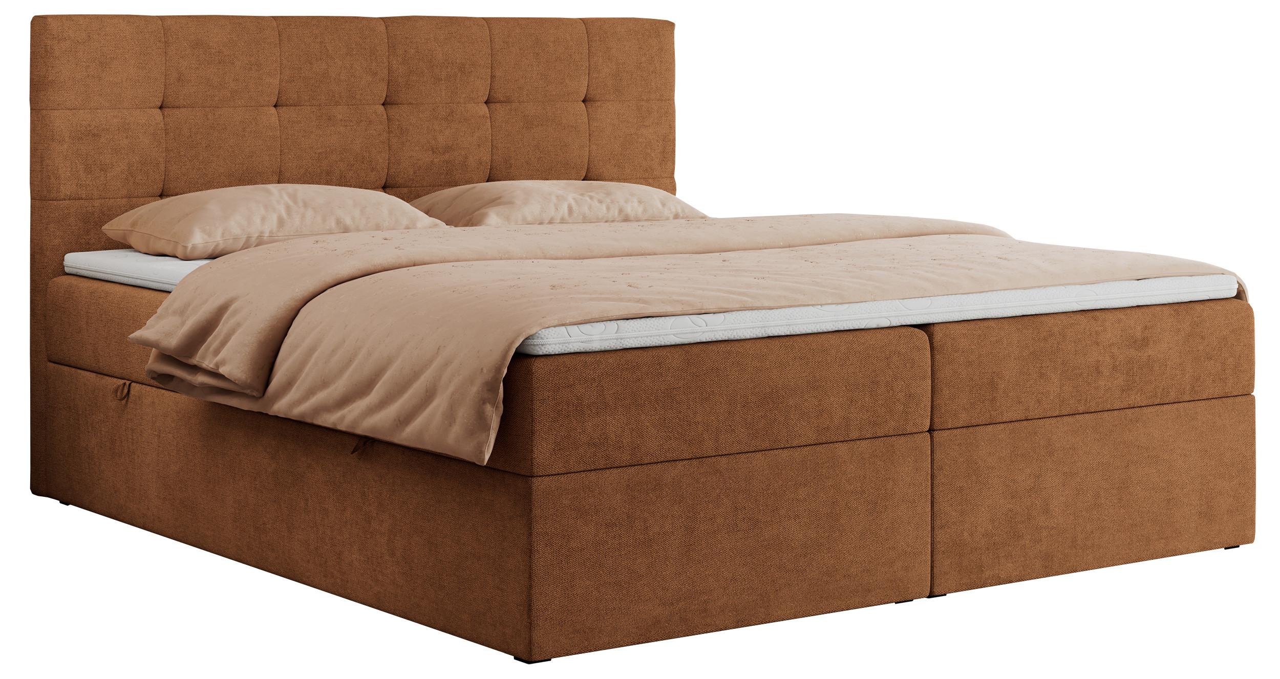 BOXBETT CENTO 120/200 Orange Strukture - H3 - Orange, Holz/Textil (120/200cm) - MKS