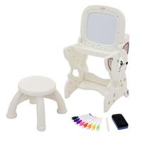 KINDER MALTISCH Weiß mit Hocker - Weiß, Kunststoff (41/76/45cm) - Joyz
