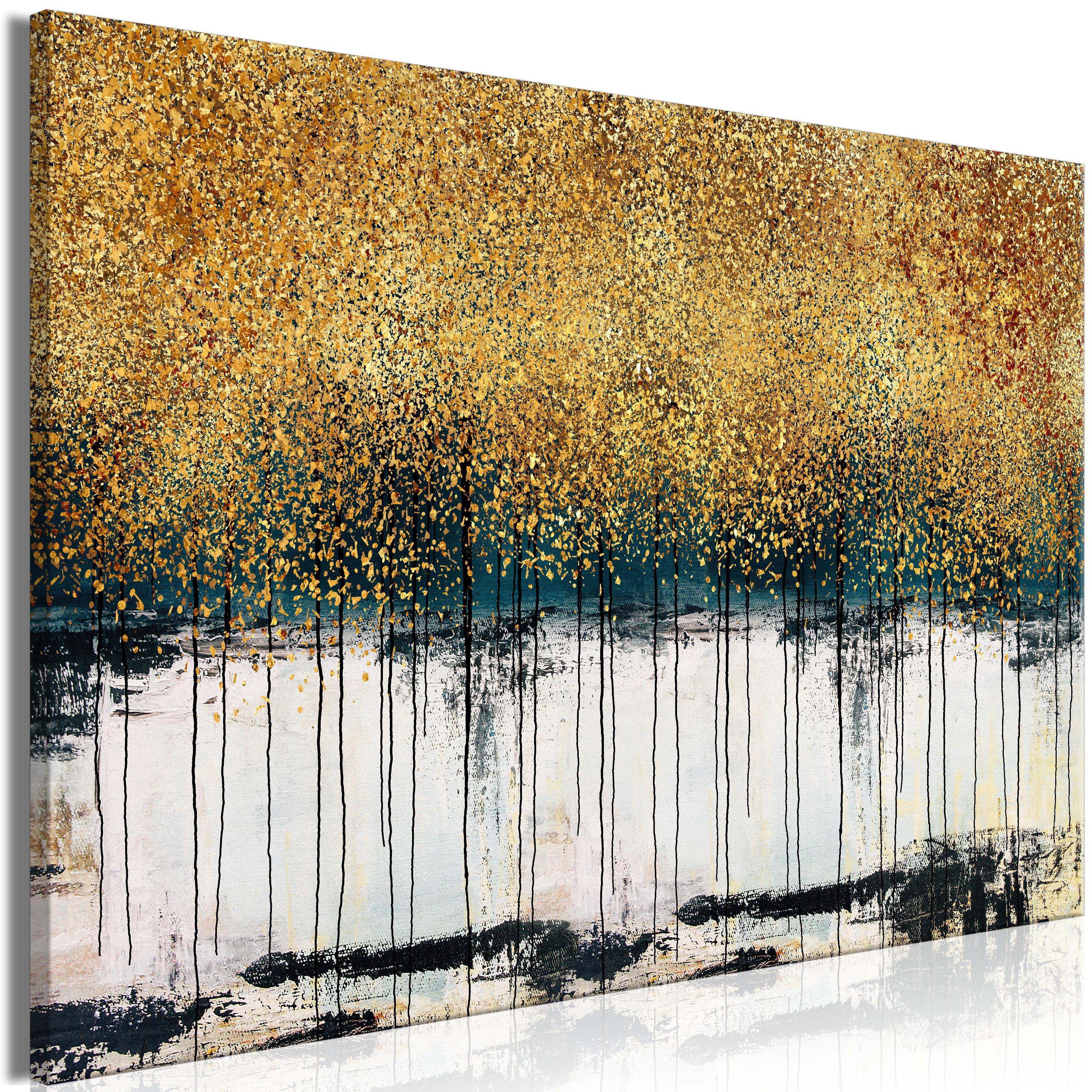 KUNSTDRUCK Gold 120/80 cm - Goldfarben/Grau, Textil (120/80cm) - KUNSTLOFT