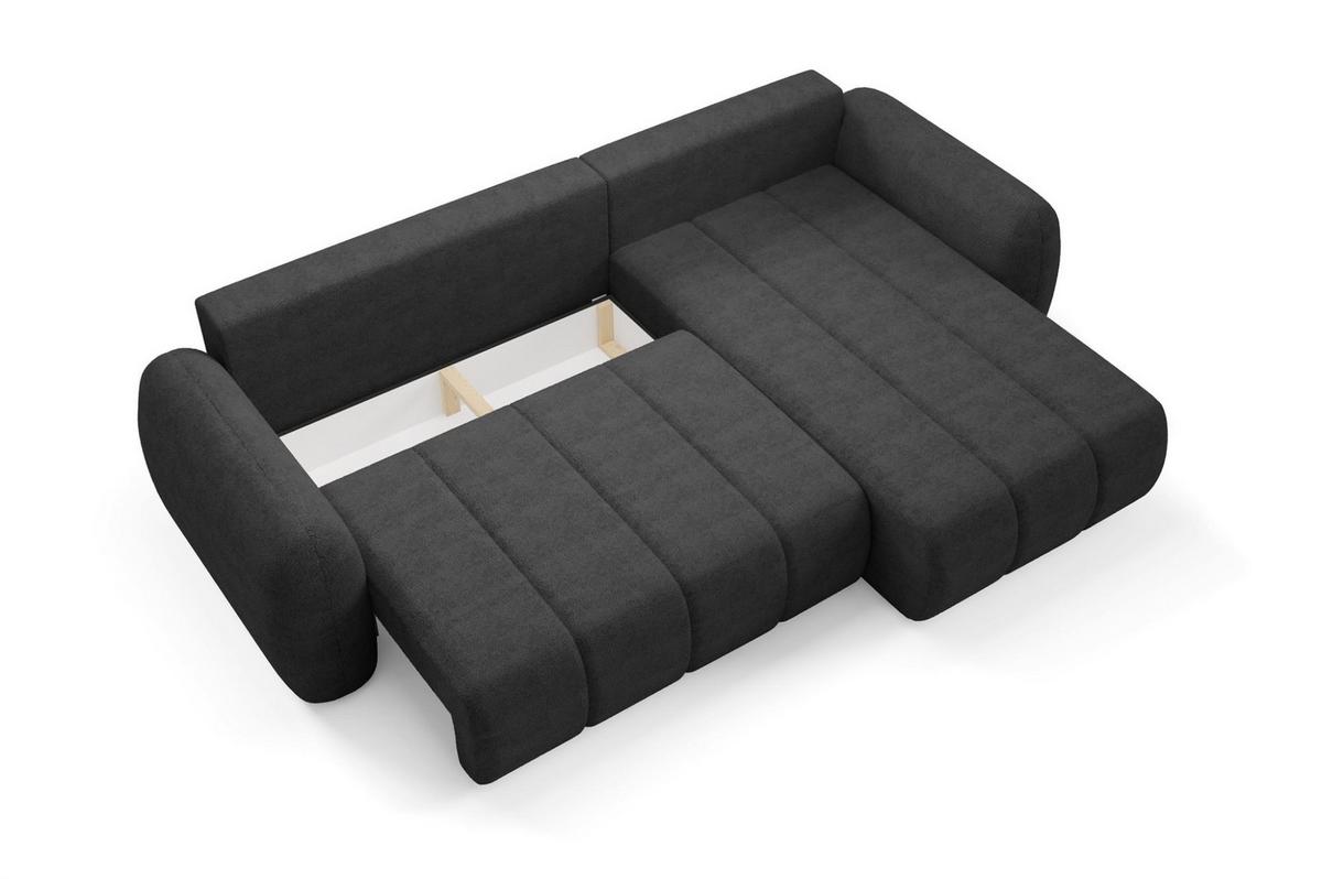 ECKSOFA Caria Mit Schlaffunktion - Anthrazit, Holzwerkstoff/Textil (304/190cm) - Fun Möbel