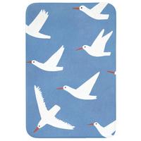 BADEMATTE Vögel - Weiß - Muster 60x90 cm - Blau, Textil (60/90cm) - OnlyWow