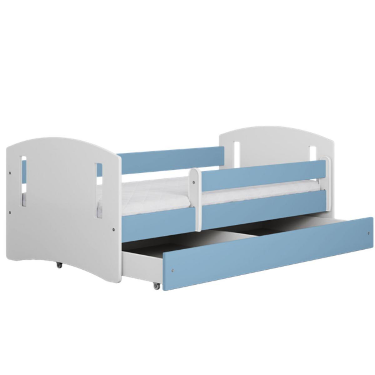 KINDERBETT CLASSIC II mit Schublade und Matratze Blau 90/65/184 - Blau, Holzwerkstoff (80/180cm) - RAUMHIRSCH FURNITURE
