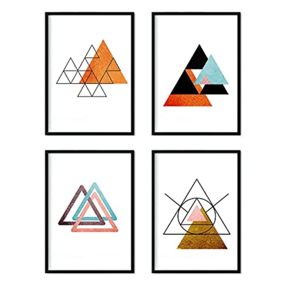 POSTER Set mit 4 Sahara und Ägypten A4 Schwarzer Rahmen - Schwarz, Papier (29.7/3cm) - Nacnic