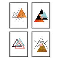 POSTER Set mit 4 Sahara und Ägypten A4 Schwarzer Rahmen - Schwarz, Papier (29.7/3cm) - Nacnic