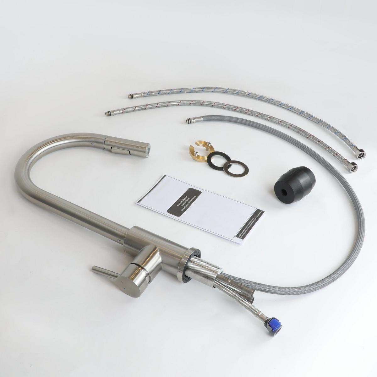 KÜCHENARMATUR GLAUBE 42/5/42 cm - Silberfarben, Metall (5/42/42cm) - Nettlife