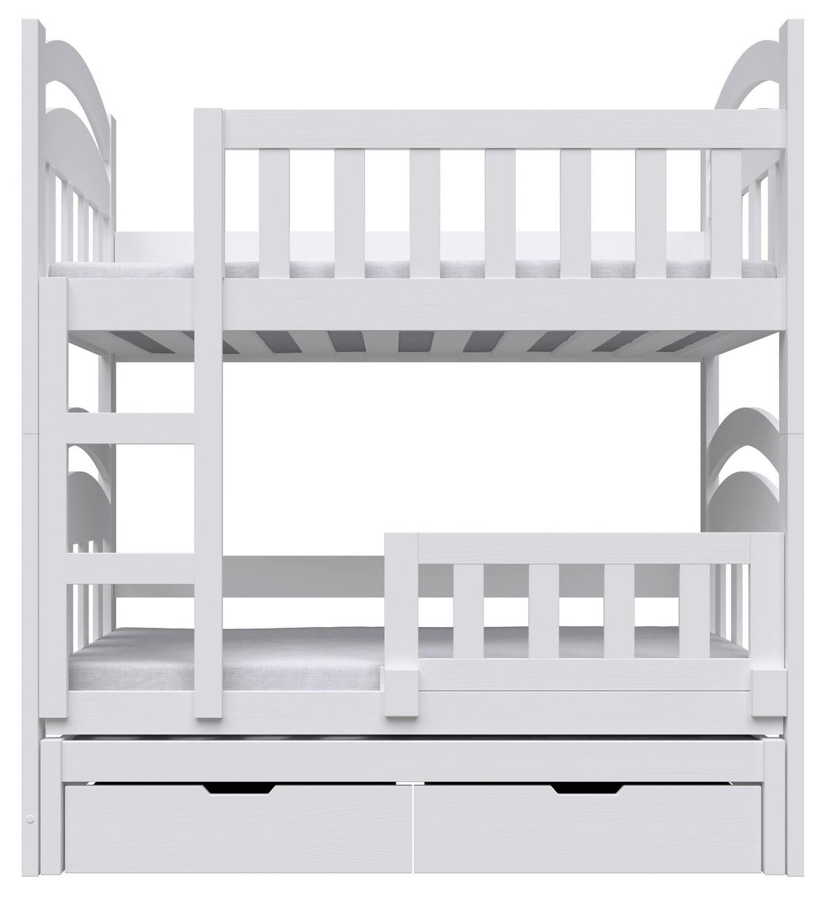 ETAGENBETT FÜR 3 PERSONEN MIT MATRATZEN Dopio 75x180 cm - Weiß, Holz (75/180cm) - Selsey