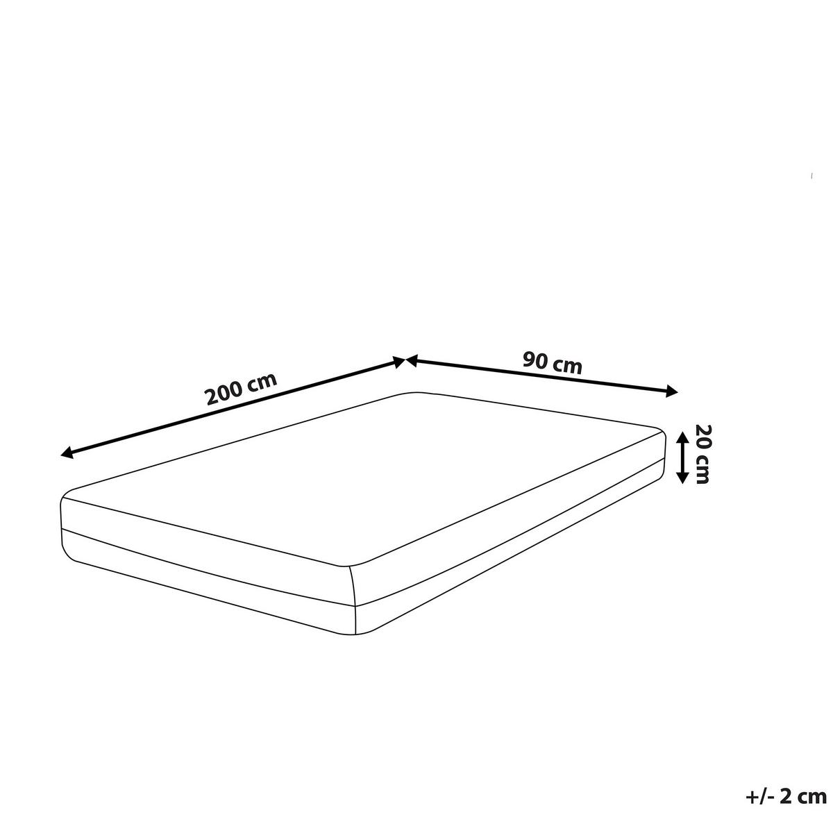 MATRATZE Memory Foam hart 90/200/20 cm Glee - Weiß, Textil (90/200cm) - Beliani