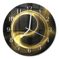 WANDUHR aus Glas Ø30 cm - Abstraktionskreis - Gelb, Glas (30/30/0.4cm) - TULUP
