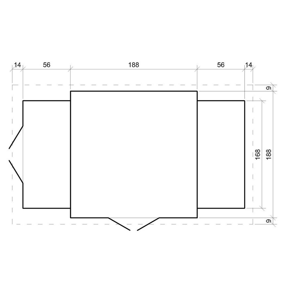HOLZHAUS GARTENHAUS mit Brennholzschuppen M389C+M389G - mit imprägniertem Boden- 3,53 + 0,97 + 0,97 m2 - Beige, Holz (312/218/206cm) - Timbela