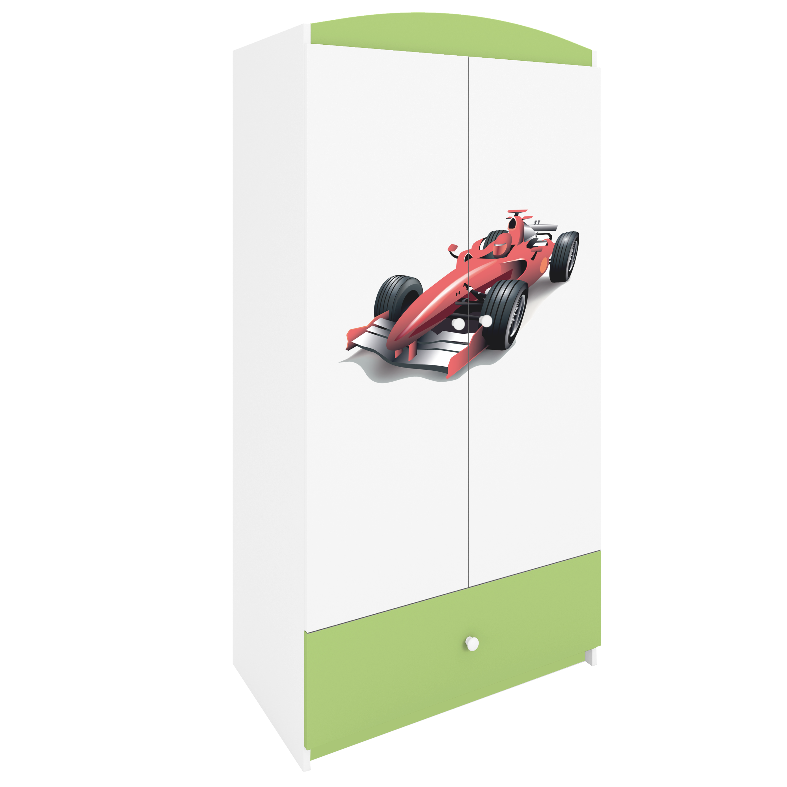 KINDERKLEIDERSCHRANK Formel 1 - Grün, Holzwerkstoff (90/175/52cm) - RAUMHIRSCH FURNITURE