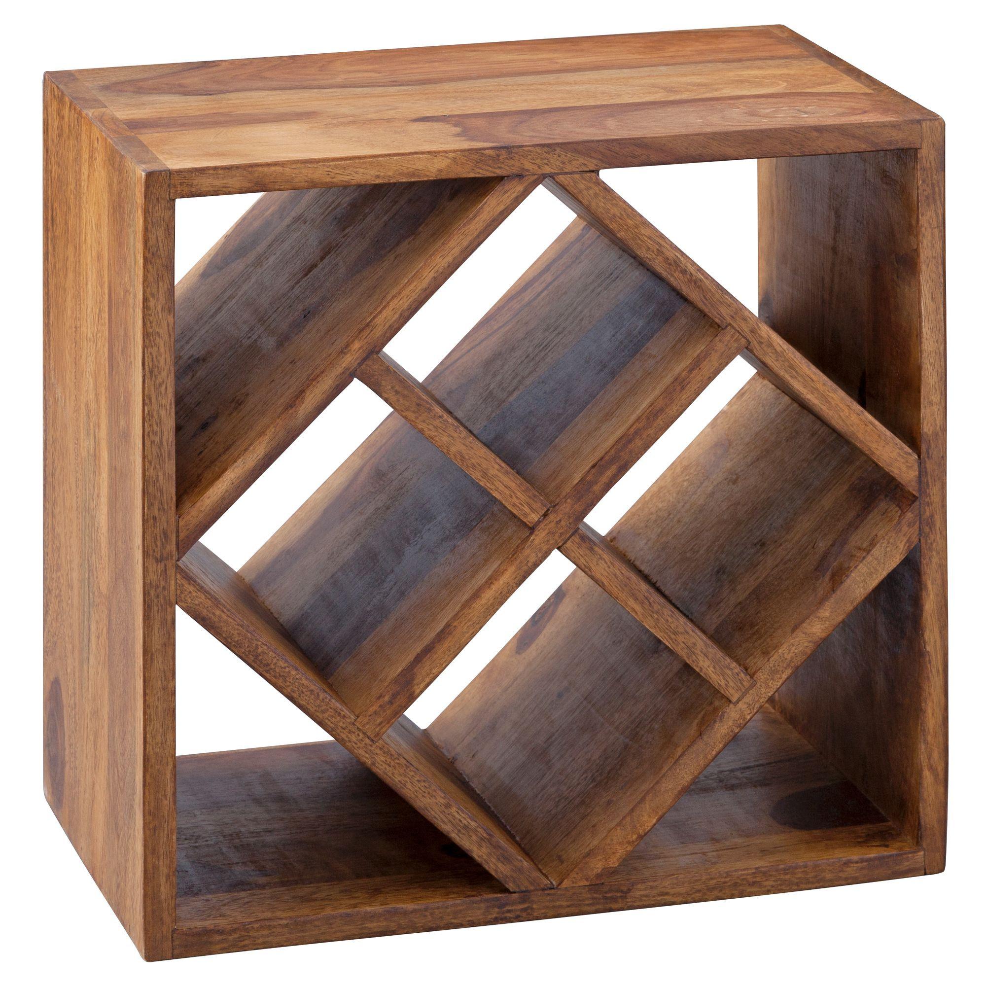 WEINREGAL Massivholz für 8 Flaschen platzsparend - Braun, Holz (40/40/25cm) - KADIMA DESIGN