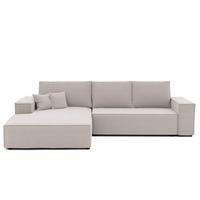ECKSOFA NOVA Links mit Schlaffunktion und Bettkasten Creme - Creme, Kunststoff/Textil (294/185cm) - Idohome