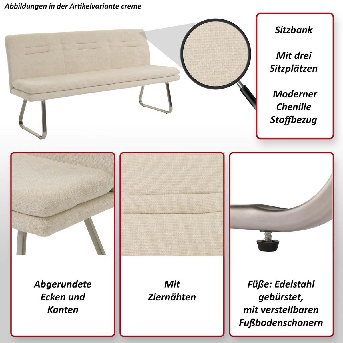 SITZBANK Braun - Braun, Textil (180/93/58cm) - MCW