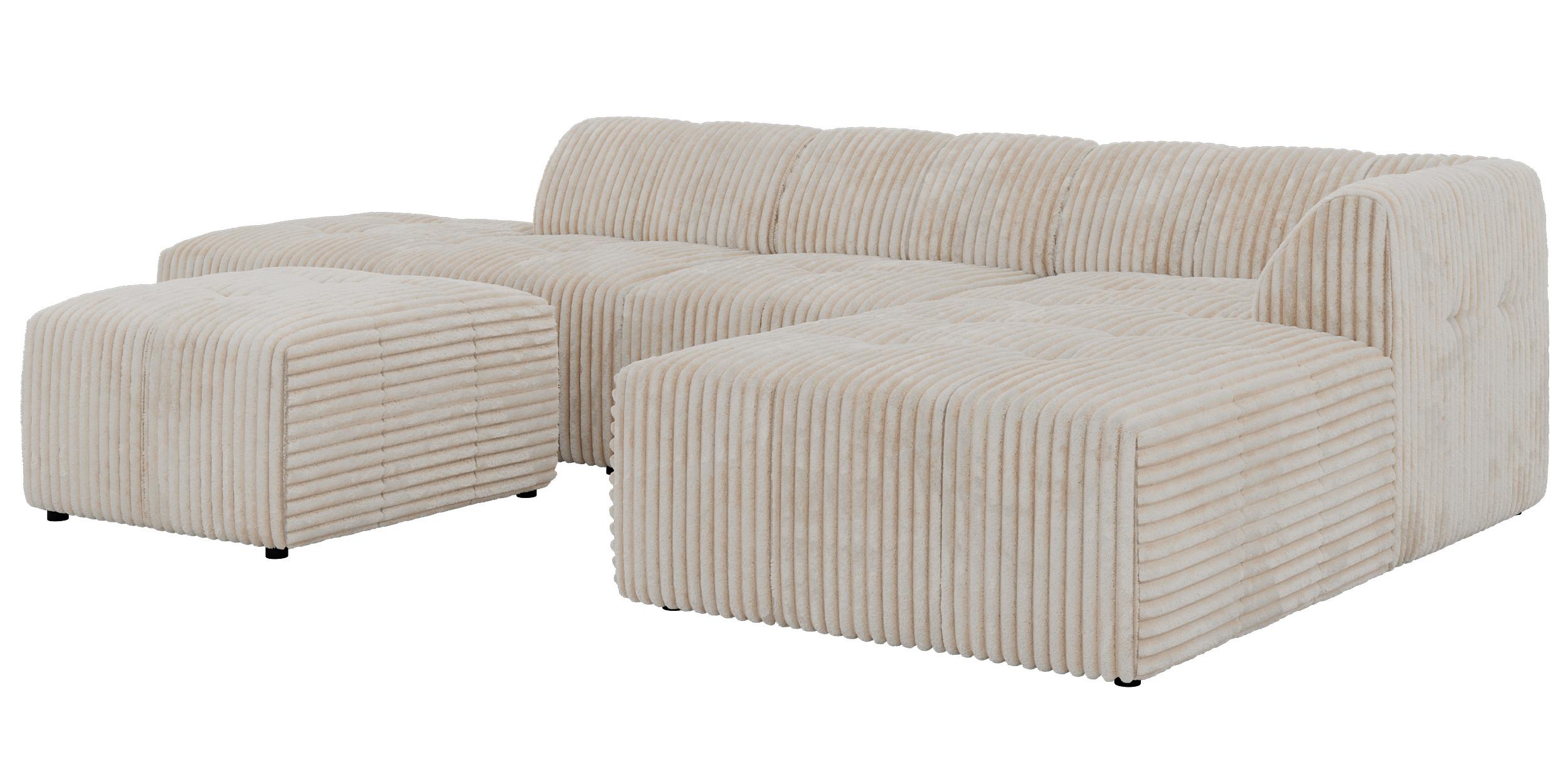 ECKSOFA GRIDA 4M L Beige Cord - Rechts - Beige/Creme, Kunststoff/Textil (176/335cm) - MKS