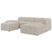 ECKSOFA GRIDA 4M L Beige Cord - Rechts - Beige/Creme, Kunststoff/Textil (176/335cm) - MKS