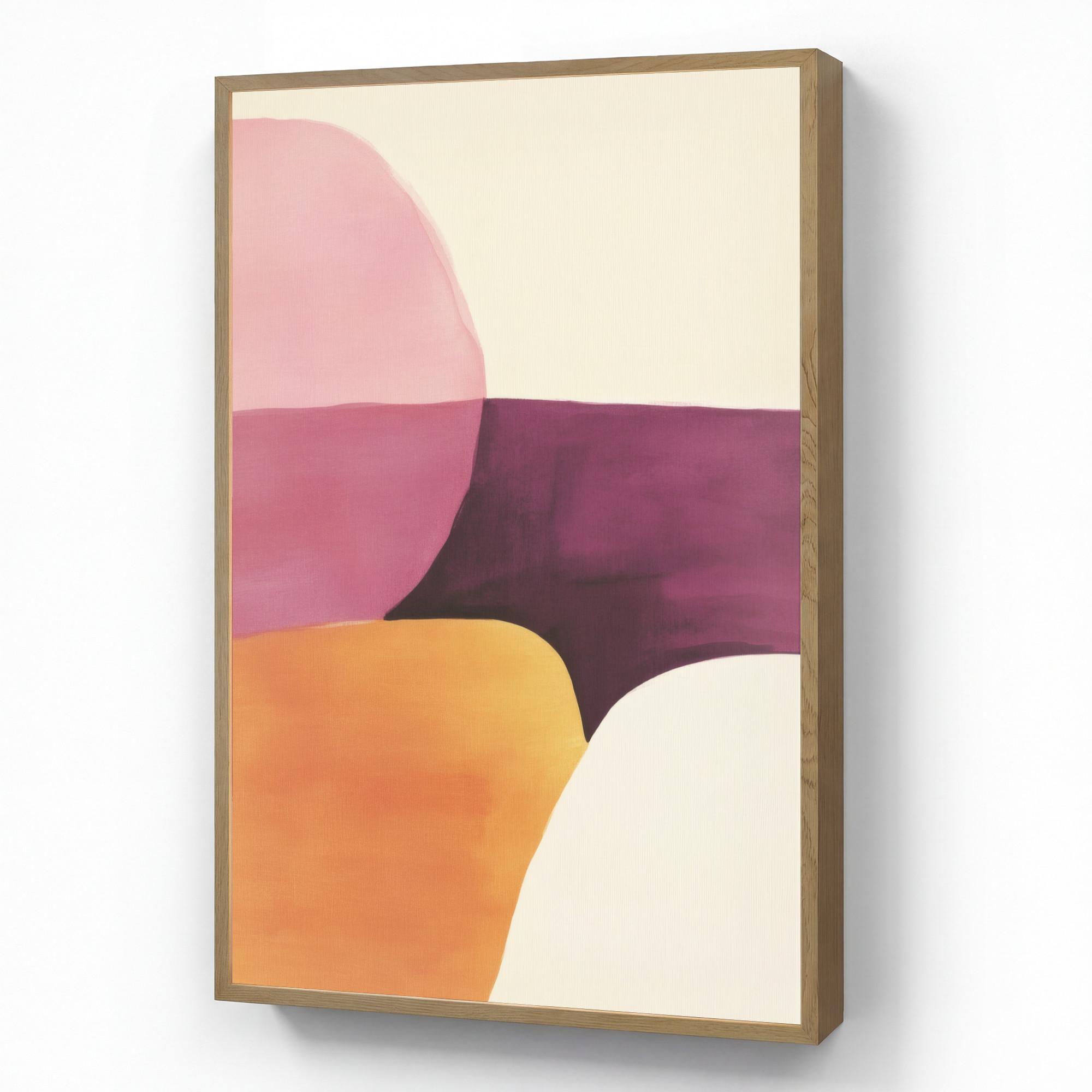 WANDLEUCHTE MIT AKKU Formen - Abstrakt - Farbenfroh 60x90 cm - Rosa, Holzwerkstoff (60/90/8cm) - OnlyWow