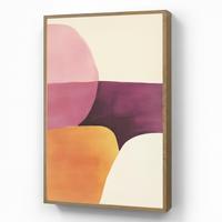 WANDLEUCHTE MIT AKKU Formen - Abstrakt - Farbenfroh 70x100 cm - Rosa, Holzwerkstoff (70/100/8cm) - OnlyWow