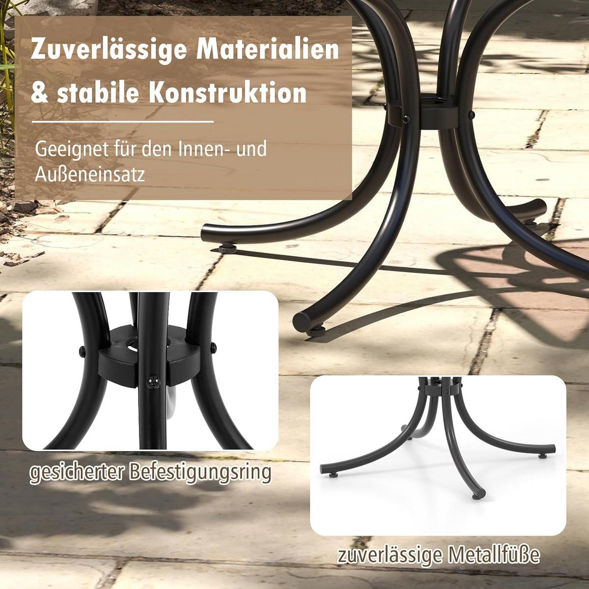 BEISTELLTISCH Schwarz - Schwarz, Glas (50/50/45cm) - COSTWAY