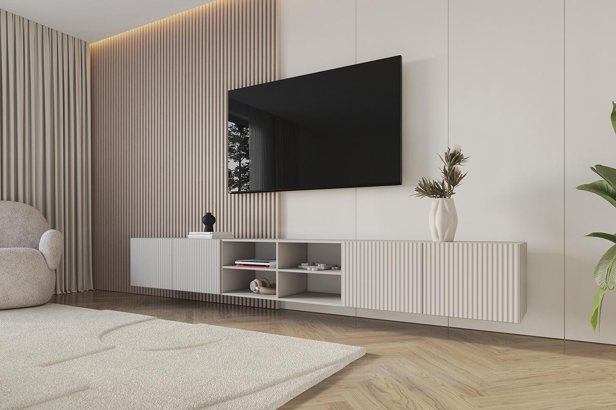 LOWBOARD NOA-2-W 3x100x40x40 cm - Kaschmir - Kaschmir, Holzwerkstoff (300/40/40cm) - ALTDECOR