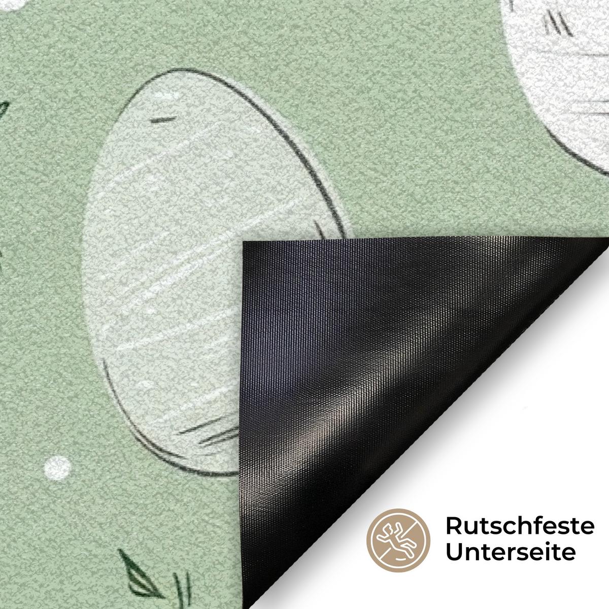 FUSSMATTE Grün - Eier - Muster Schmutzmatte 60x40 cm - Waldgrün, Kunststoff (40/60cm) - MuchoWow