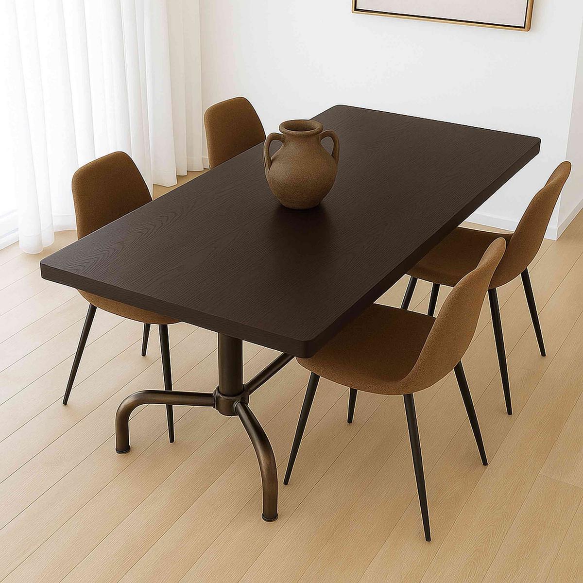 ESSZIMMERTISCH eckig Braun, Bronze - Braun/Bronzefarben, Holz (80/140/74cm) - MCW