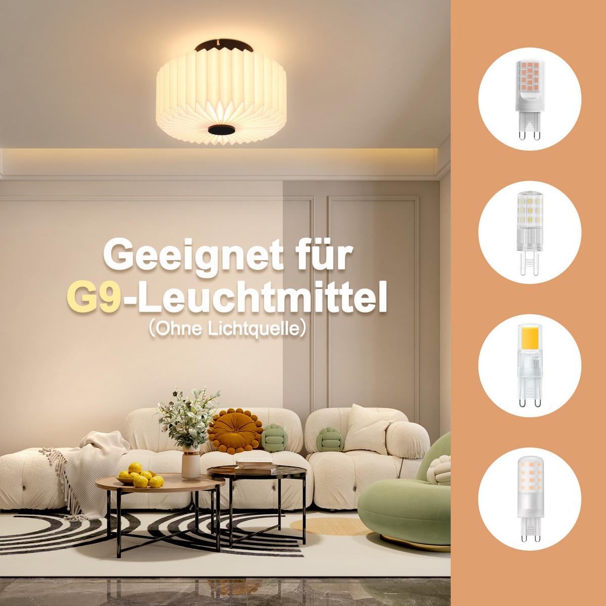 DECKENLEUCHTE 24/24/17 cm - Weiß, Papier/Metall (24/24/17cm) - ZMH