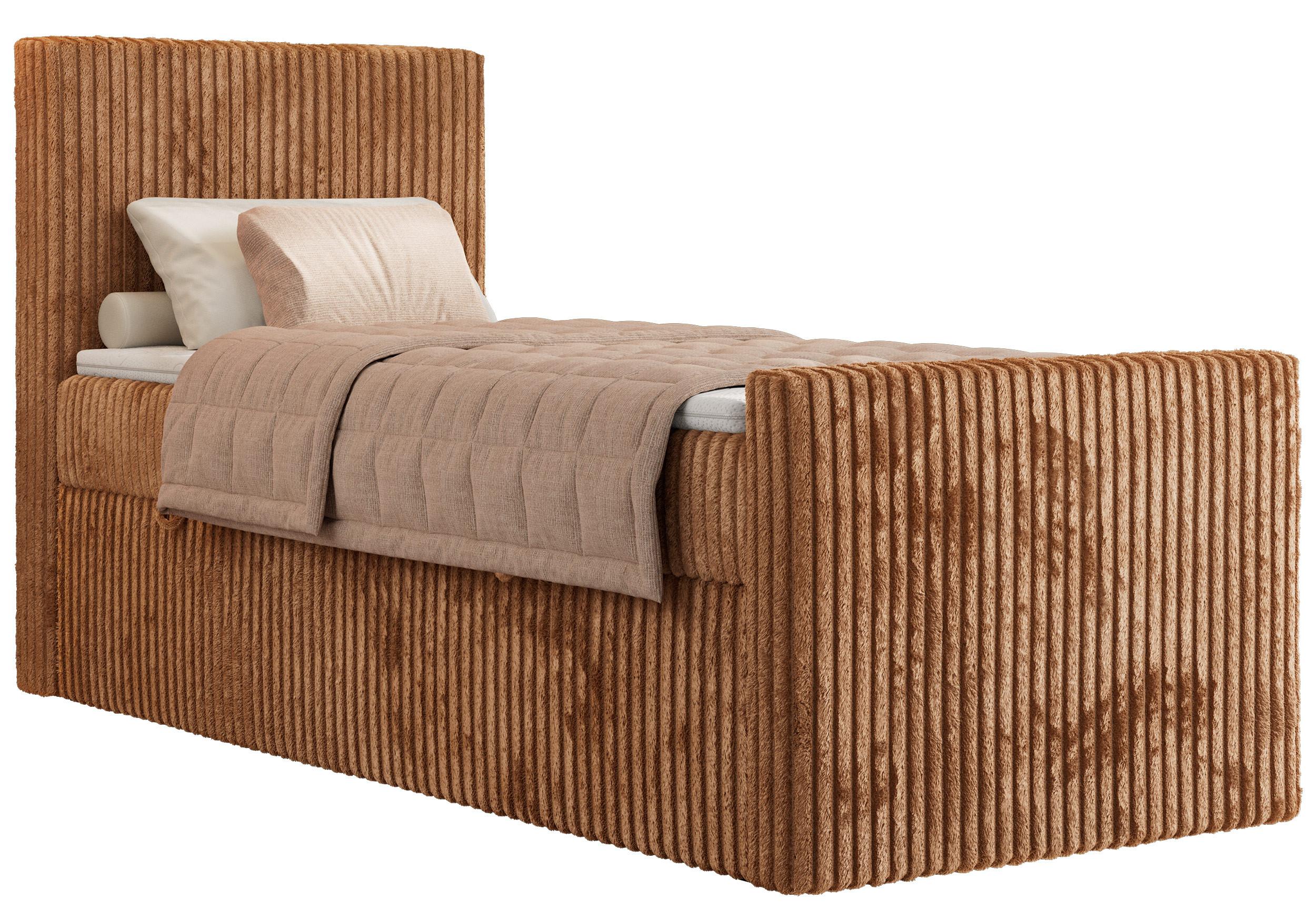 BOXBETT TILIANO DUO 90/200 - Orange Cord - H3 - Topper T25 - Links Seite - Orange, Textil (200/90cm) - MKS