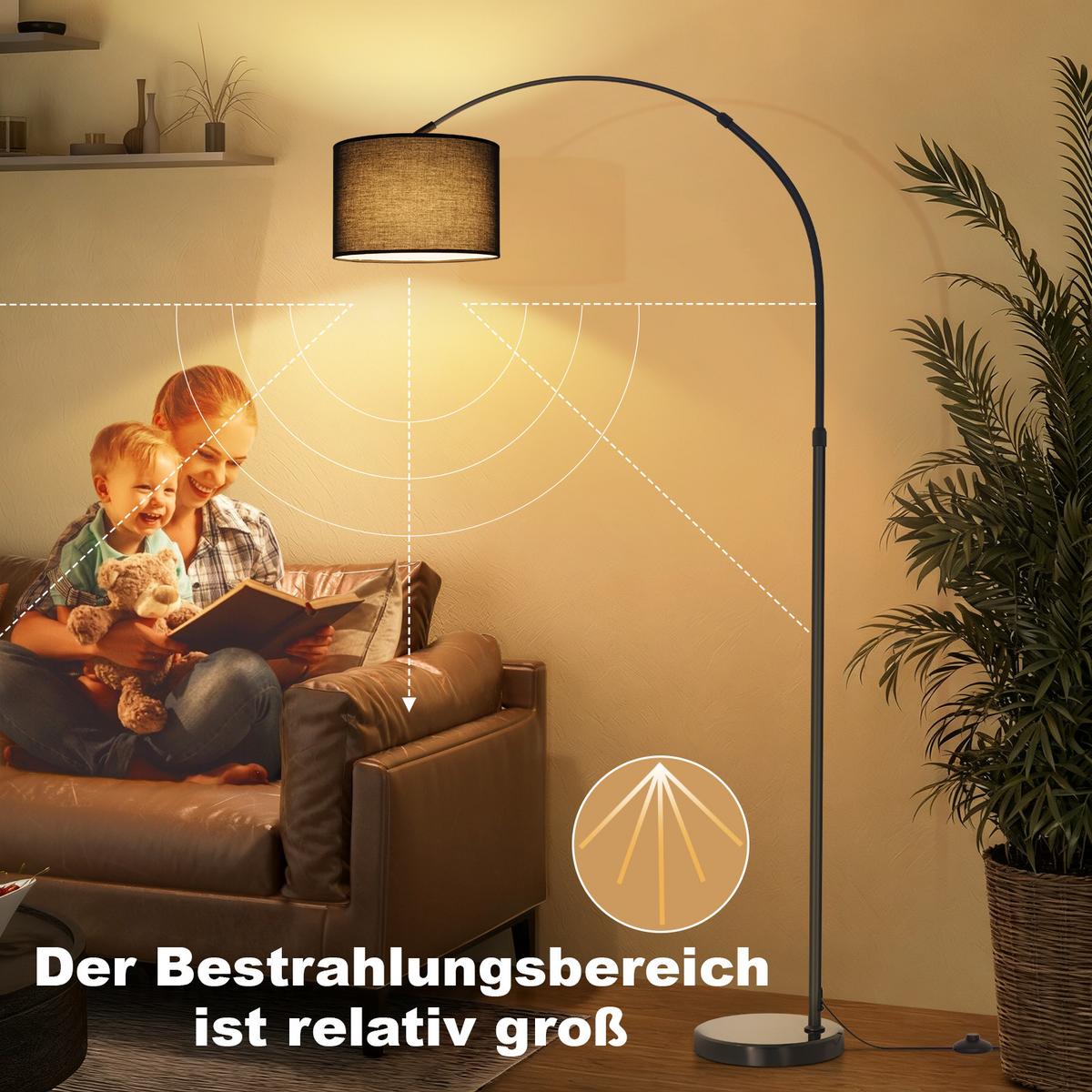 STEHLAMPE Avenirly 30/20/181 cm - Schwarz, Textil/Metall (30/20/181cm) - ZMH