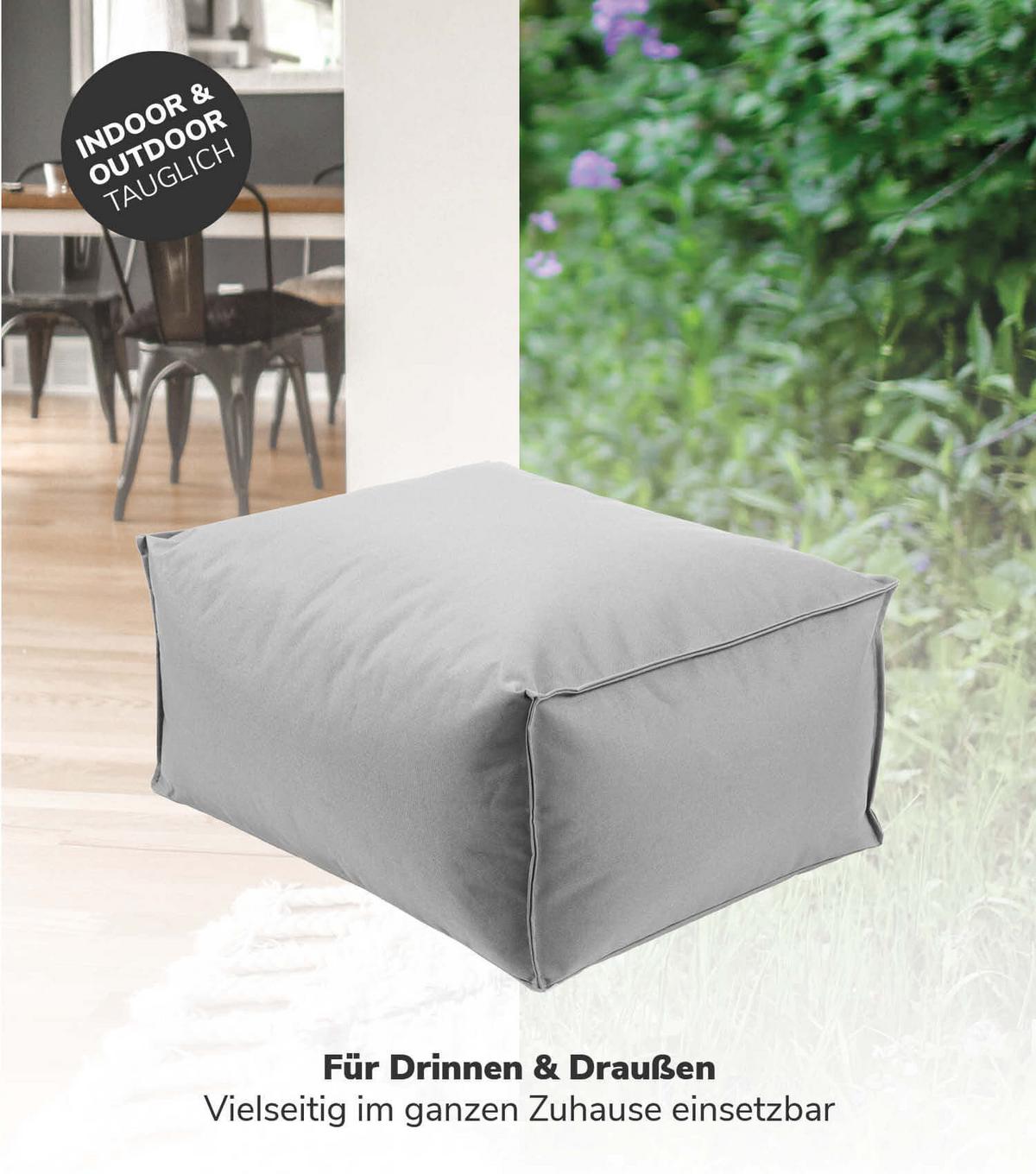 OUTDOOR POUF Der Ruhestifter - Grau, Textil (60/30/50cm) - Mokebo
