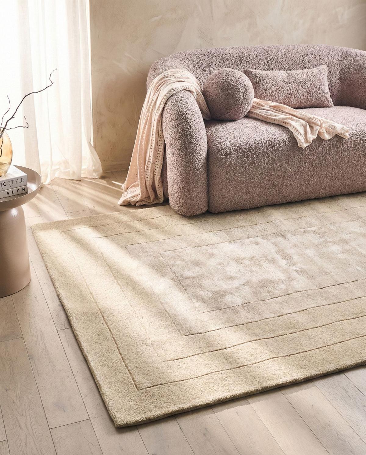 TEPPICH Beige 160/230 cm Viskose Amado - Beige, Textil (160/230cm) - Beliani