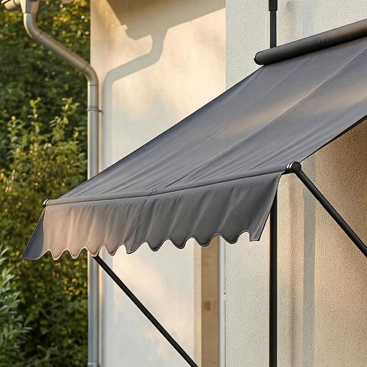 KLEMMMARKISE Stem - Grau, Textil/Metall (150/309/120cm) - pro.tec