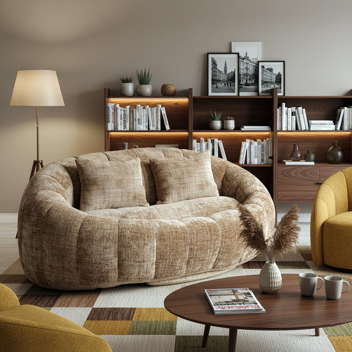 BEAN BAG SOFA – Komfortabler Lazy Lounger mit hochdichtem Memory - Braun, Textil (150/63/95cm) - Urban Meuble