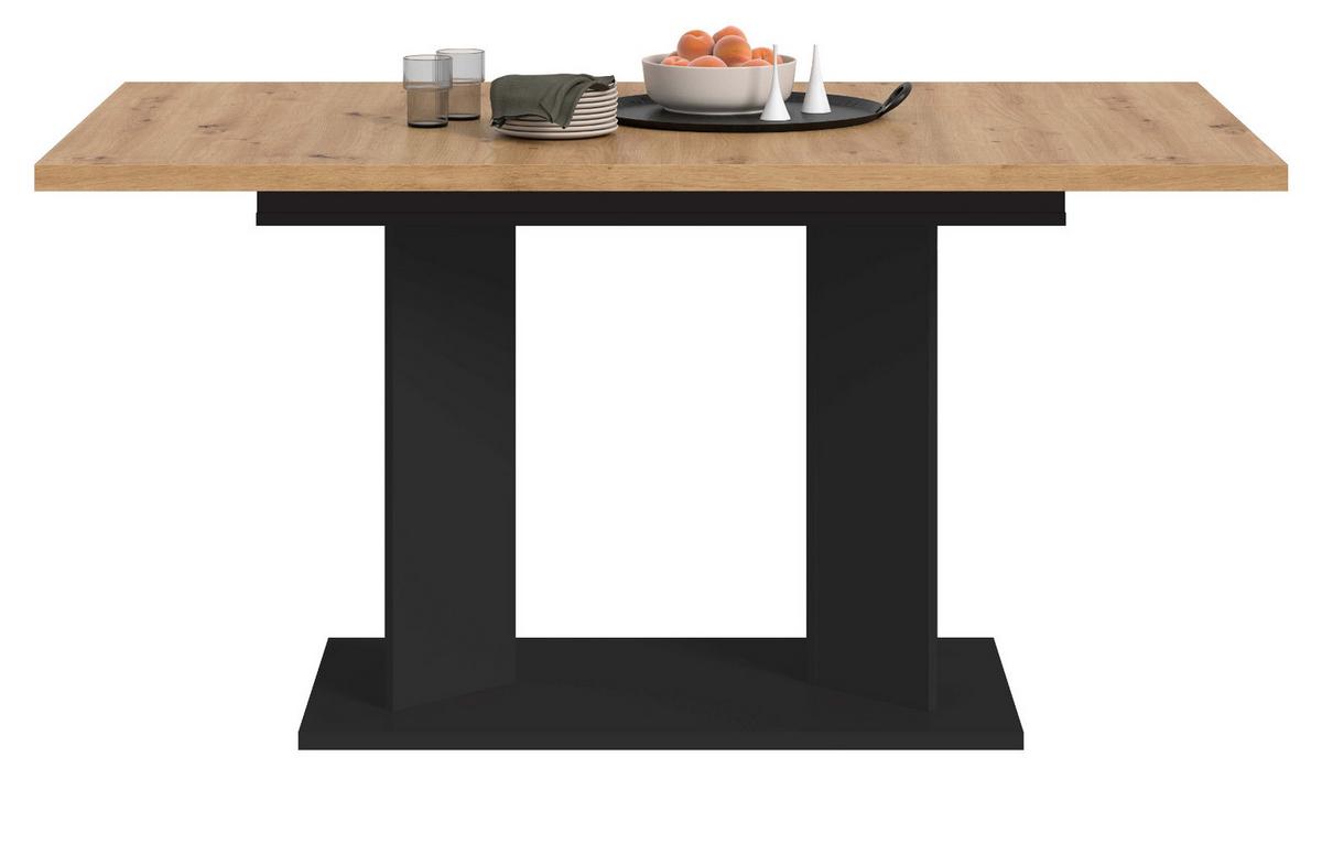 ESSTISCH Eiche Artisan, schwarz 150 - 190 x 90 cm, Küchentisch ausziehbar - Schwarz/Eiche Artisan, Holzwerkstoff (90/150/76cm) - Inn.Furn