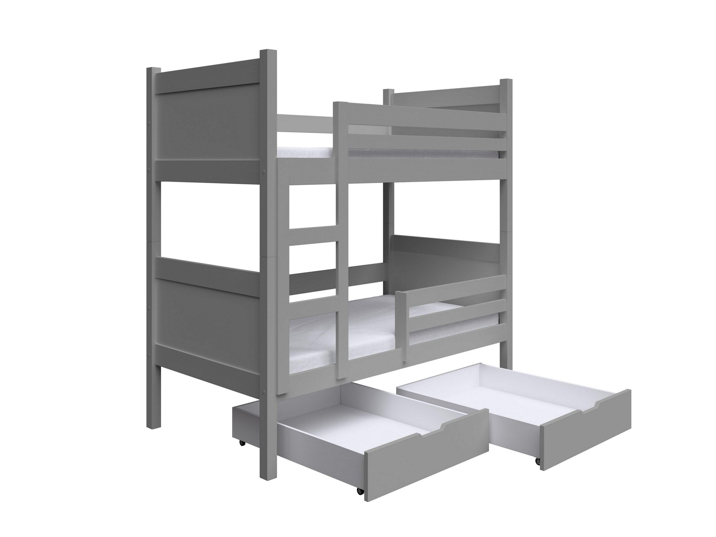 ETAGENBETT MIA mit Bettkasten 80x180 cm Hellgrau - Grau, Holz (80/180cm) - MASSENO