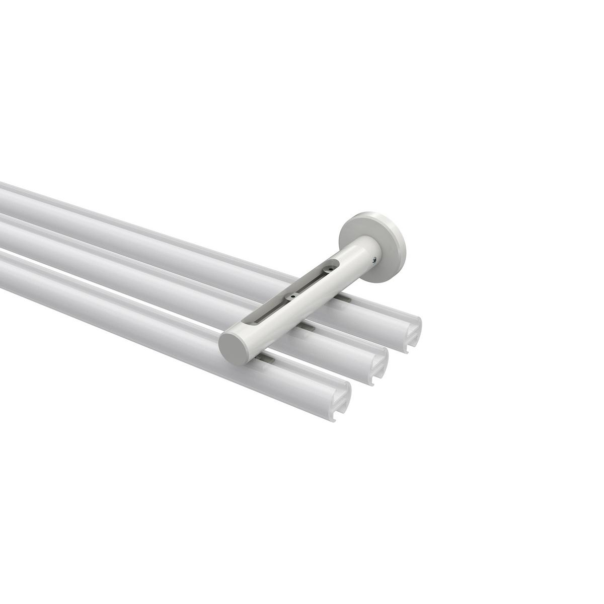 TRÄGER FÜR GARDINENSTANGEN INNENLAUF 20 mm Ø, Siteno Langloch 1 bis 3-läufig, Weiß - Weiß, Metall (13/4/4cm) - INTERDECO
