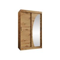 SCHWEBETÜRENSCHRANK Wika 120 cm - Silberfarben/Eiche Artisan, Holzwerkstoff/Kunststoff (120/200/62cm) - MIRJAN24