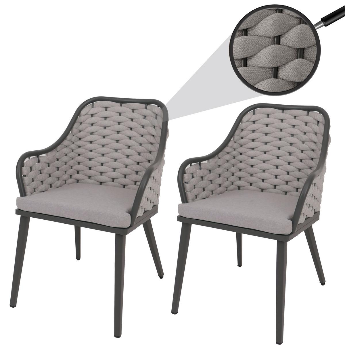 GARTENSTUHL Hellgrau, Hellgrau - Hellgrau, Textil (59/84/63cm) - MCW
