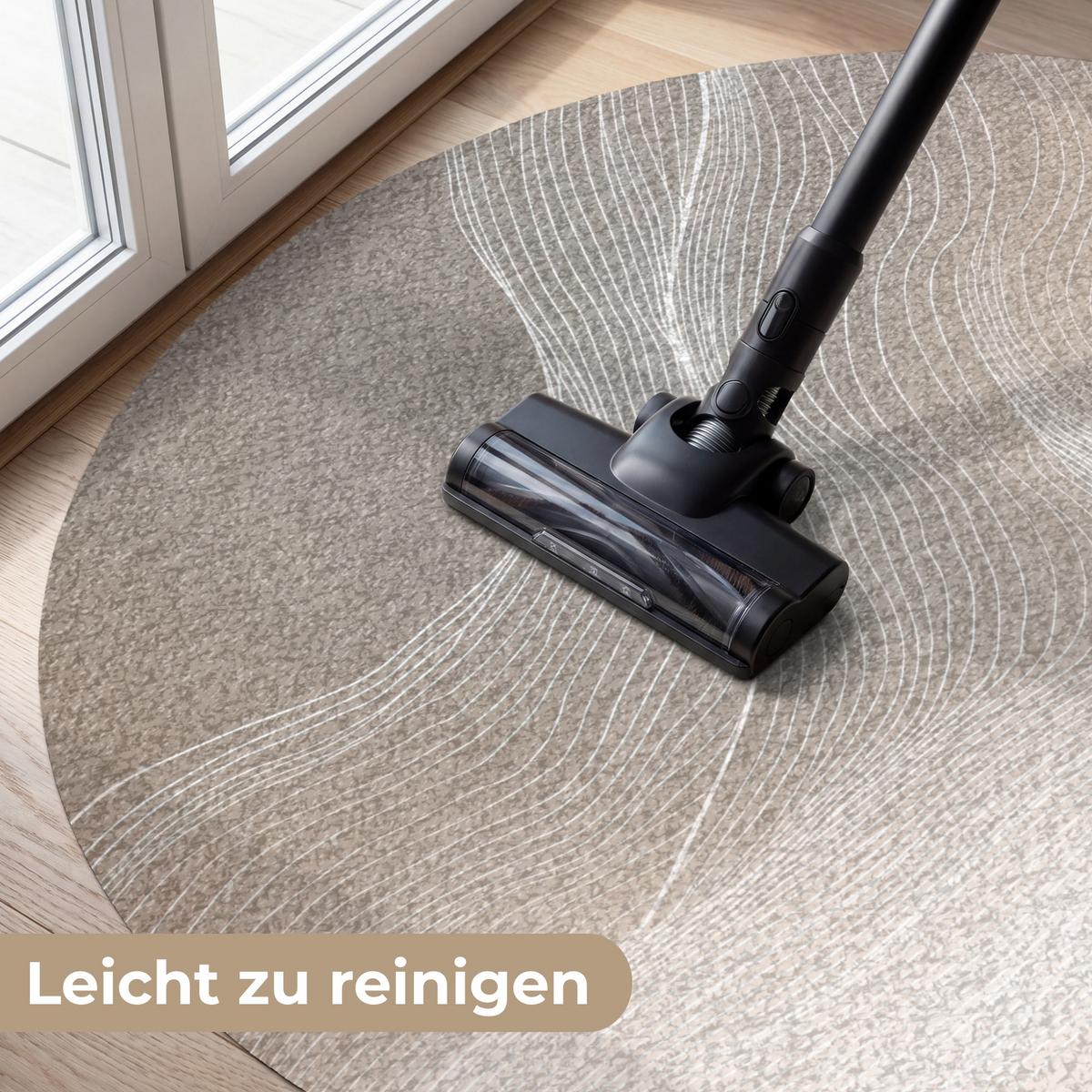 FUSSMATTE Wellenlinien - Luftströme - Harmonisch Schmutzfänger 120x120 cm - Beige, Kunststoff (120/0.4cm) - MuchoWow