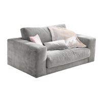 LOVESEAT MADELINE Hellgrau Cord - Hellgrau/Schwarz, Kunststoff/Textil (170/86/127cm) - KAWOLA