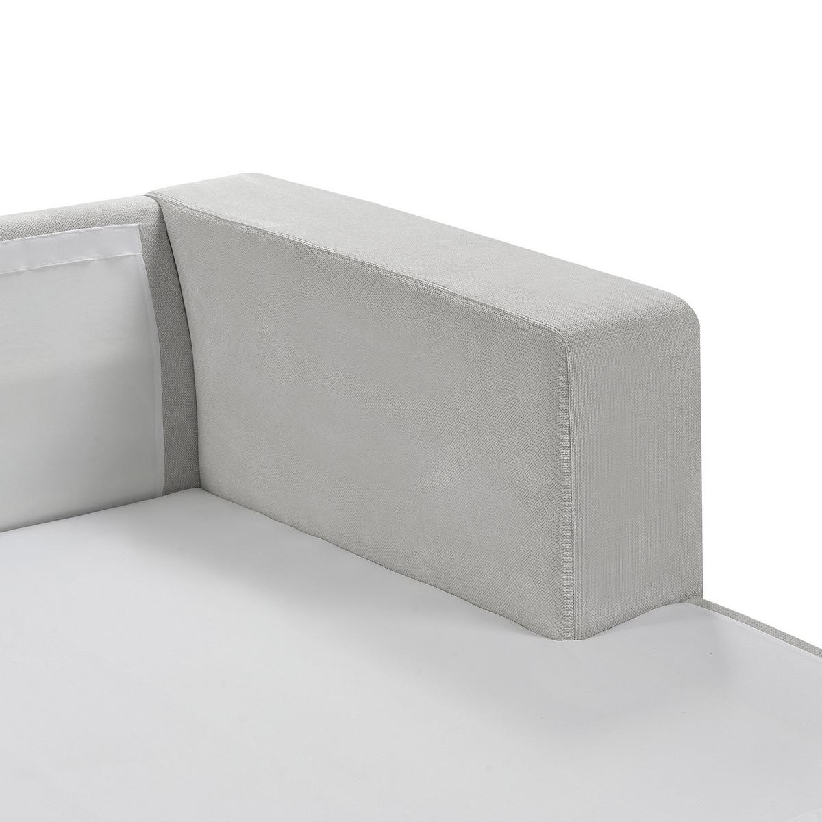 3-SITZER-ECKSOFA hellgrau rechtsseitig Lofoten - Schwarz/Grau, Textil (250/190cm) - Beliani
