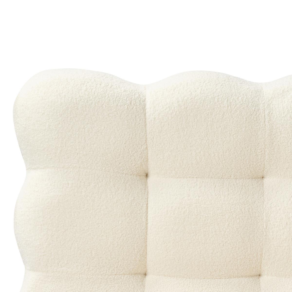 BETT mit Lattenrost 160/200 cm Bouclé Cremeweiß Soulisse - Creme, Textil (160/200cm) - Beliani