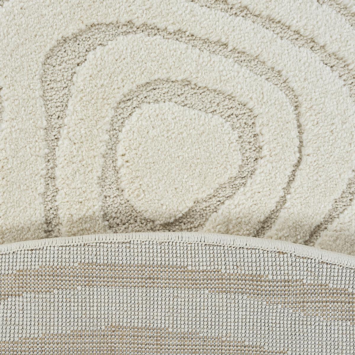 RUNDTEPPICH Streifen CETINA Polypropylen Creme 160 x 160 cm - Beige, Textil (160/160cm) - KADIMA DESIGN