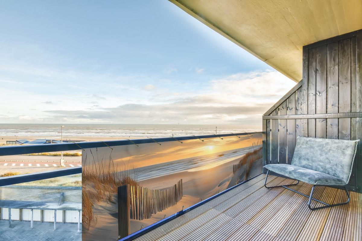 BALKON-SICHTSCHUTZ Strand - Dünen - Sonnenuntergang Witterungsbeständig 300x75 cm - Sandfarben, Kunststoff (300/75cm) - MuchoWow