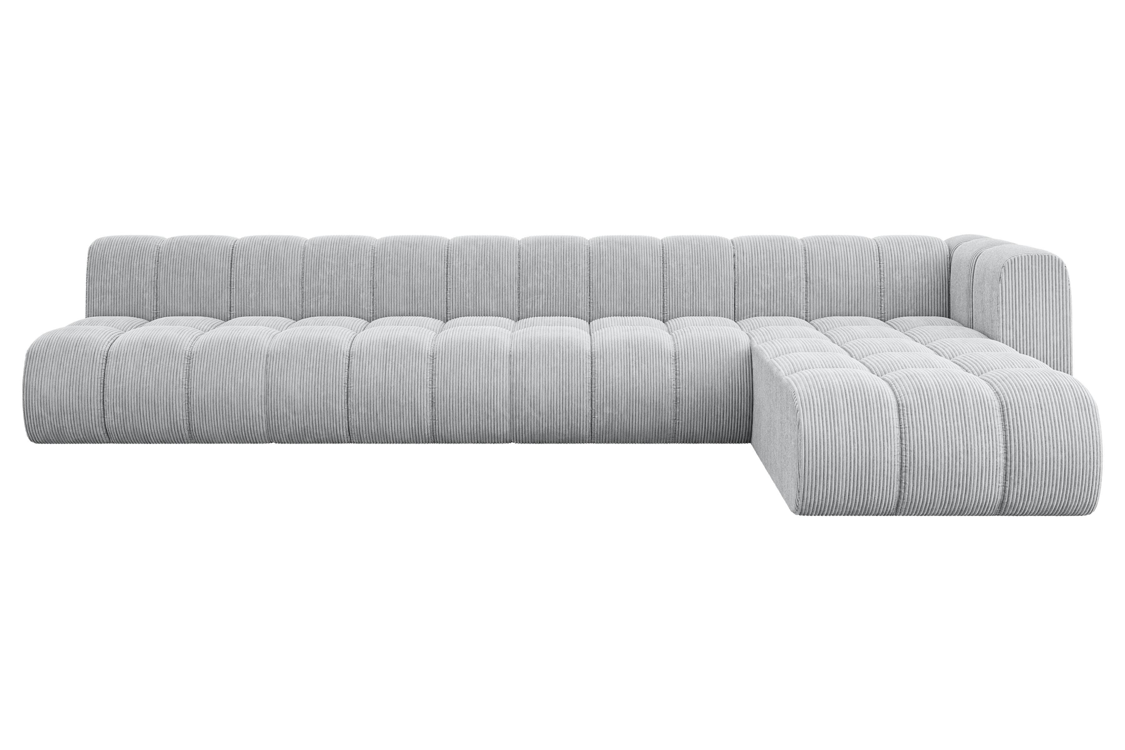 ECKSOFA modulares Sofa Darnel-L3 - 387x177x70 cm Grau - Grau, Holzwerkstoff/Textil (387/177cm) - ALTDECOR