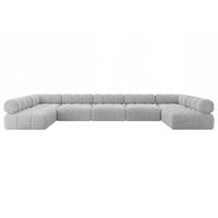 WOHNLANDSCHAFT modulares Sofa Garvo-U3 - 475x190x70 cm Grau Cord - Hellgrau/Grau, Holzwerkstoff/Textil (475/70/190cm) - ALTDECOR