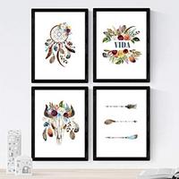 POSTER Set mit 4 bunte und böhmische A3 Schwarzer Rahmen - Schwarz, Papier (29.7/3cm) - Nacnic