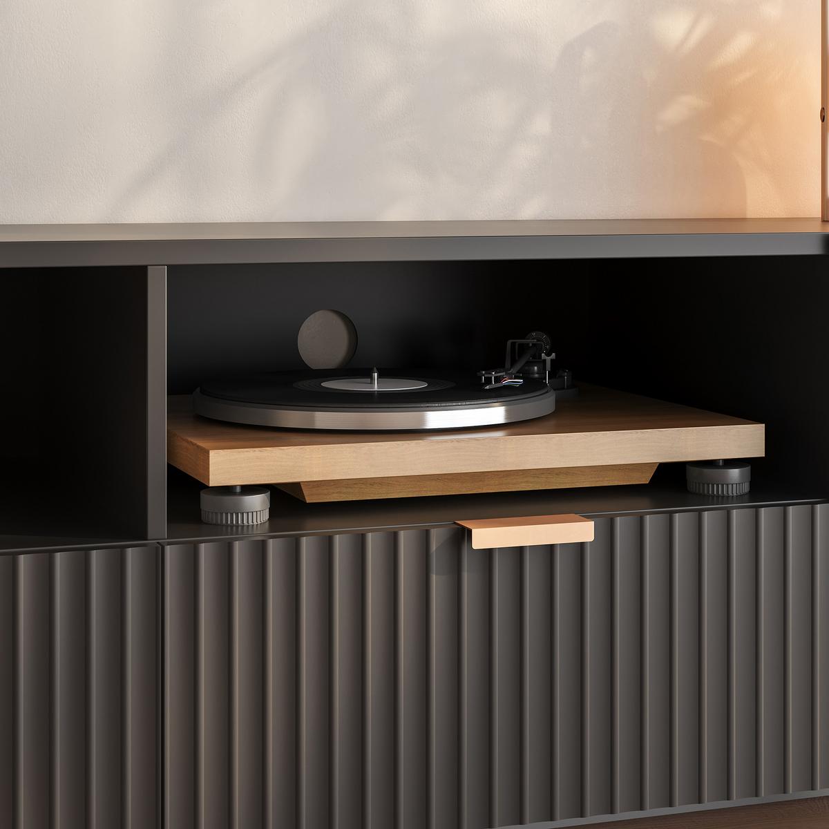FERNSEHSCHRANK Nand - Schwarz, Holzwerkstoff/Metall (40/51/180cm) - [en.casa]