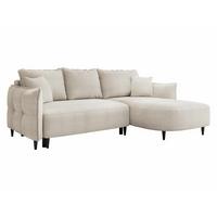 ECKSOFA Sycylia, Seite: Rechts - Creme/Schwarz, Holz/Textil (165/244cm) - MIRJAN24