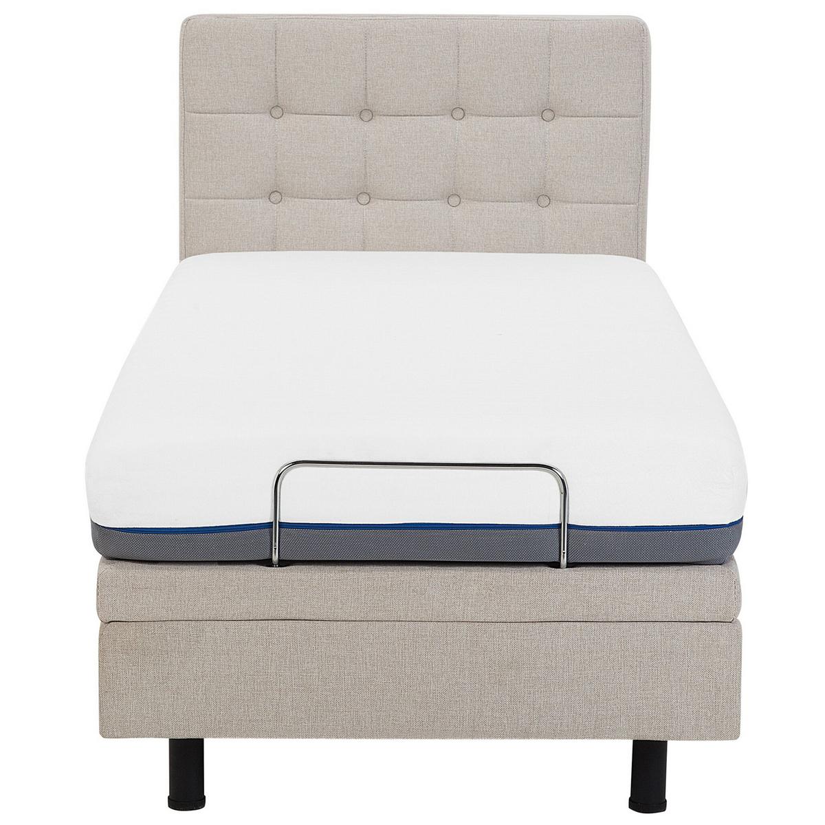 POLSTERBETT 90/200cm Beige Duke - Beige, Textil (90/200cm) - Beliani