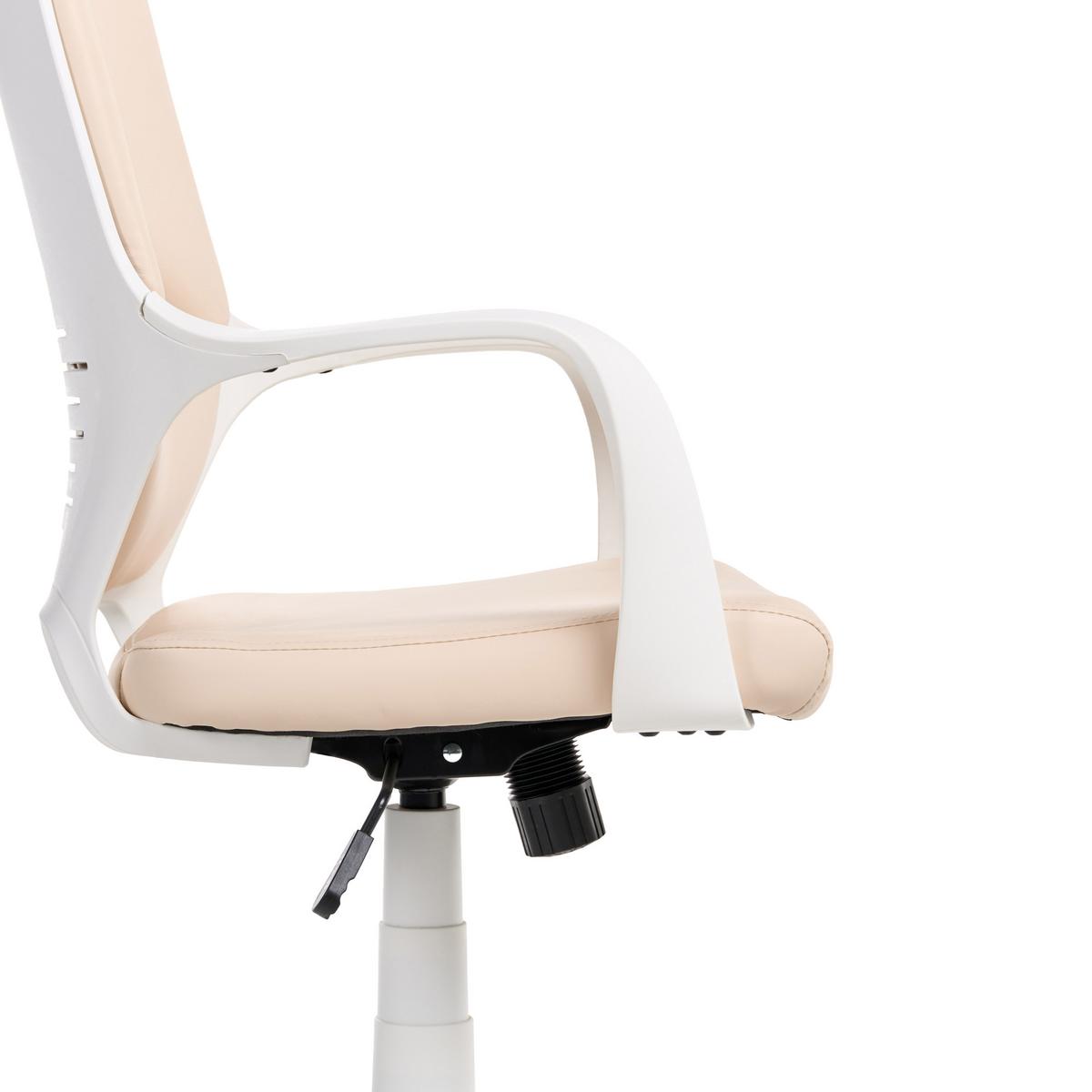 BÜROSTUHL Hellbeige Delight - Beige/Weiß, Kunststoff (64/116/64cm) - Beliani